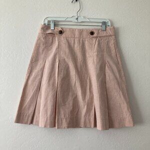 Vintage J Crew Pink Pleated A Line Skirt Y2K Preppy Tenniscore Breezy Size 4